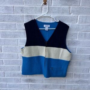 Mixit Blue and Gray Vest Vintage  100% Wool